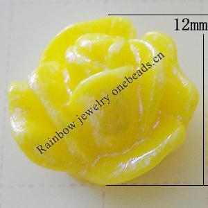 Resin Cabochons, No Hole Headwear & Costume Accessory, Flower, About 12mm in diameter, Sold by Bag