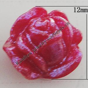 Resin Cabochons, No Hole Headwear & Costume Accessory, Flower, About 12mm in diameter, Sold by Bag