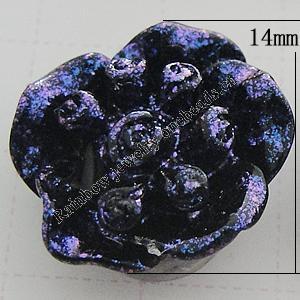 Resin Cabochons, No Hole Headwear & Costume Accessory, Flower, About 14mm in diameter, Sold by Bag