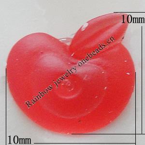 Resin Cabochons, No Hole Headwear & Costume Accessory, Apple, About 10x10mm in diameter, Sold by Bag