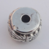 Jewelry findings, CCB plastic European style Beads Antique sliver, Column 10x16mm Hole:4mm, Sold by Bag