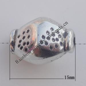 Jewelry findings, CCB plastic Beads Antique sliver, 15x13mm Hole:2mm, Sold by Bag