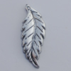 Jewelry findings, CCB plastic Pendant Antique sliver, Leaf 44x16mm Hole:1mm, Sold by Bag
