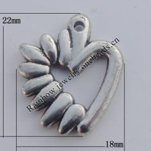 Jewelry findings, CCB plastic Pendant Antique sliver, 22x18mm Hole:2mm, Sold by Bag