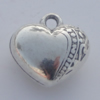 Jewelry findings, CCB plastic Pendant Antique sliver, Heart 18x18mm Hole:3mm, Sold by Bag