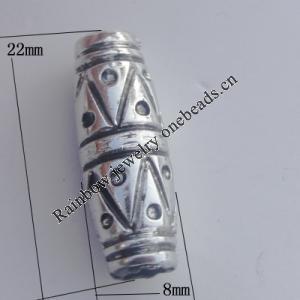 Jewelry findings, CCB plastic European style Beads Antique sliver, Tube 22x18mm Hole:4mm, Sold by Bag