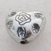 Jewelry findings, CCB plastic Beads Antique sliver, Heart 26x26mm Hole:2mm, Sold by Bag