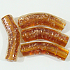 Gold Sand Lampwork Beads, Tube 37x10mm Hole:About 2mm, Sold by PC