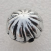 Jewelry findings, CCB plastic Beads Antique sliver, Fluted Flat Round 18mm Hole:2mm, Sold by Bag