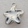 Jewelry findings, CCB plastic Pendant Platina plated, Star 26x22mm Hole:3mm, Sold by Bag