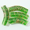 Gold Sand Lampwork Beads, Tube 37x10mm Hole:About 2mm, Sold by PC