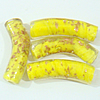 Gold Sand Lampwork Beads, Tube 37x10mm Hole:About 2mm, Sold by PC