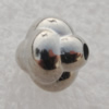 Jewelry findings, CCB plastic Beads Platina plated, 10mm Hole:2mm, Sold by Bag