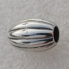 Jewelry findings, CCB plastic European style Beads Platina plated, Fluted Oval 16x11mm Hole:5mm, Sold by Bag