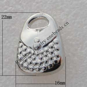 Jewelry findings, CCB plastic Pendant Platina plated, 22x16mm, Sold by Bag