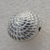 Jewelry findings, CCB plastic Beads Platina plated, Flat Round 17x12mm Hole:1mm, Sold by Bag