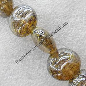 Lampwork Beads, Flat Round 20mm Hole:1.5mm, Sold by PC