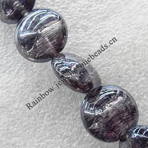 Lampwork Beads, Flat Round 20mm Hole:1.5mm, Sold by PC