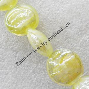 Lampwork Beads, Flat Round 20mm Hole:1.5mm, Sold by PC