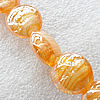 Lampwork Beads, Flat Round 20mm Hole:1.5mm, Sold by PC