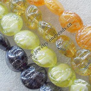 Lampwork Beads, Mix Color Flat Round 20mm Hole:1.5mm, Sold by Group