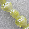 Lampwork Beads, Heart 20mm Hole:1.5mm, Sold by PC