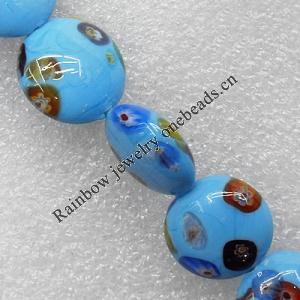 Lampwork Beads, Flat Round 20mm Hole:1.5mm, Sold by PC