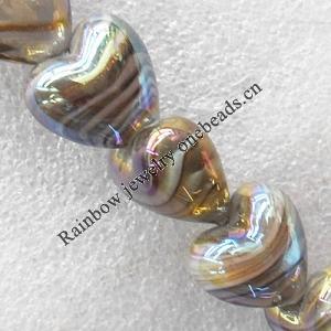 Lampwork Beads, Heart 20mm Hole:1.5mm, Sold by PC