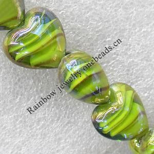 Lampwork Beads, Heart 20mm Hole:1.5mm, Sold by PC