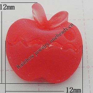 Resin Cabochons, No Hole Headwear & Costume Accessory, Apple, About 12x12mm in diameter, Sold by Bag