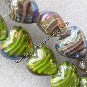 Lampwork Beads, Mix Color Flat Round 20mm Hole:1.5mm, Sold by Group