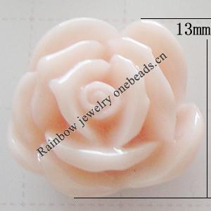 Resin Cabochons, No Hole Headwear & Costume Accessory, Flower, About 13mm in diameter, Sold by Bag