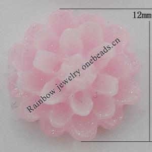 Resin Cabochons, No Hole Headwear & Costume Accessory, Flower, About 12mm in diameter, Sold by Bag