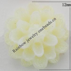 Resin Cabochons, No Hole Headwear & Costume Accessory, Flower, About 12mm in diameter, Sold by Bag