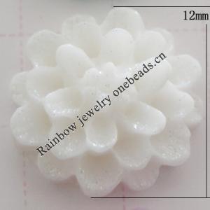 Resin Cabochons, No Hole Headwear & Costume Accessory, Flower, About 12mm in diameter, Sold by Bag