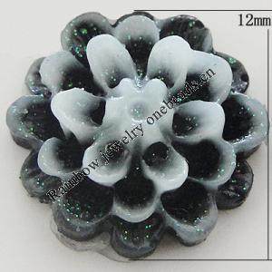 Resin Cabochons, No Hole Headwear & Costume Accessory, Flower, About 12mm in diameter, Sold by Bag