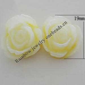 Resin Cabochons, No Hole Headwear & Costume Accessory, Flower, About 19mm in diameter, Sold by Bag