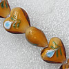 Lampwork Beads, Heart 20mm Hole:1.5mm, Sold by PC