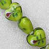 Lampwork Beads, Heart 20mm Hole:1.5mm, Sold by PC