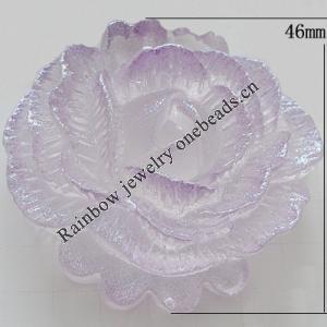 Resin Cabochons, No Hole Headwear & Costume Accessory, Flower, About 46mm in diameter, Sold by Bag