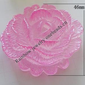 Resin Cabochons, No Hole Headwear & Costume Accessory, Flower, About 46mm in diameter, Sold by Bag