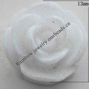 Resin Cabochons, No Hole Headwear & Costume Accessory, Flower, About 13mm in diameter, Sold by Bag