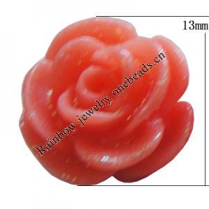 Resin Cabochons, No Hole Headwear & Costume Accessory, Flower, About 13mm in diameter, Sold by Bag