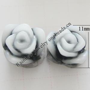 Resin Cabochons, No Hole Headwear & Costume Accessory, Flower, About 11mm in diameter, Sold by Bag