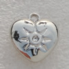 Jewelry findings, CCB plastic Pendant Platina plated, Heart 20x18mm Hole:2mm, Sold by Bag