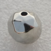 Jewelry findings, CCB plastic Beads Platina plated, Faceted Round 14mm Hole:2mm, Sold by Bag