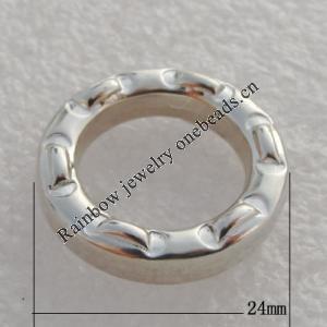 Jewelry findings, CCB plastic Donuts Platina plated, 24x16mm Hole:2mm, Sold by Bag