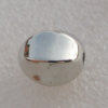 Jewelry findings, CCB plastic Beads Platina plated, Fluted Oval 13x11mm Hole:2mm, Sold by Bag