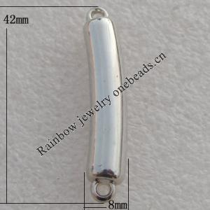 Jewelry findings, CCB plastic Connector Platina plated, 42x8mm Hole:2mm, Sold by Bag