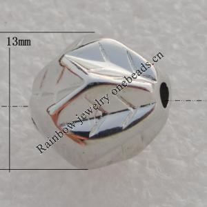 Jewelry findings, CCB plastic Beads Platina plated, 13x13mm Hole:2mm, Sold by Bag